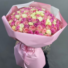 Букет из 151 кенийской розы микс (40 см) в Электростали