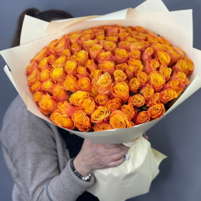 Букет из 101 огненной розы (40 см) в Электростали