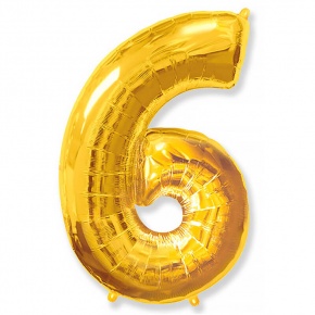 Шар гелиевый цифра 6 (40х102 см) в Электростали
