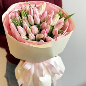 Букет из 35 розовых тюльпанов в Электростали