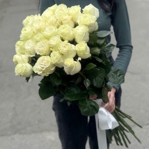 Монобукет из 25 роз Эквадор Мондиаль (80 см) в Электростали