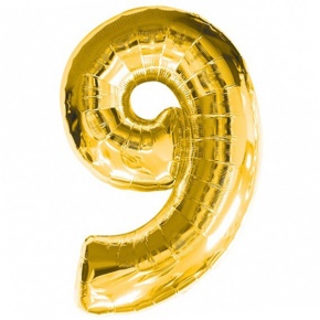 Шар гелиевый цифра 9 (40х102 см) в Электростали