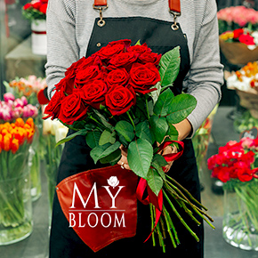 Букет 25 красных роз (50 см) в Электростали