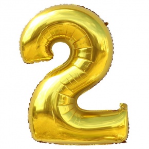 Шар гелиевый цифра 2 (40х102 см) в Электростали