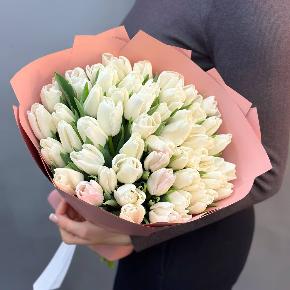Букет из 49 белых тюльпанов в Электростали