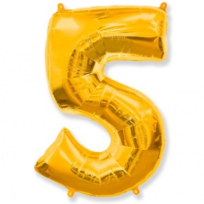 Шар гелиевый цифра 5 (40х102 см) в Электростали