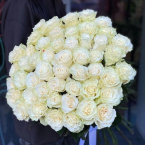 Букет из 51 розы Эквадор Мондиаль под ленту (80 см) в Электростали