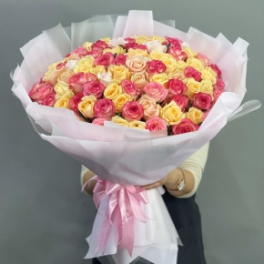 Букет из 101 розы  микс (70 см) в Электростали