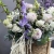 Композиция в сумке "Вдохновение" из дельфиниума, георгин, маттиол, гладиолусов и эустом в Электростали Композиция в сумке "Вдохновение" из дельфиниума, георгин, маттиол, гладиолусов и эустом в Электростали