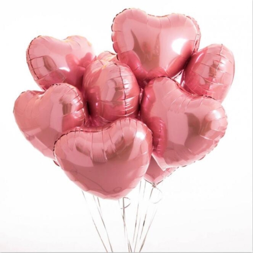 Сердце розовое фольгированный шар с гелием (45 см) в Электростали